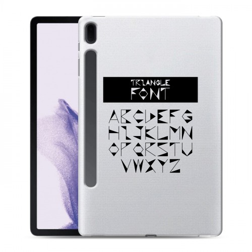 Полупрозрачный дизайнерский пластиковый чехол для Samsung Galaxy Tab S7 FE Прозрачные надписи 1