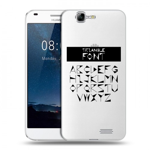 Полупрозрачный дизайнерский пластиковый чехол для Huawei Ascend G7 Прозрачные надписи 1