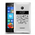 Полупрозрачный дизайнерский пластиковый чехол для Microsoft Lumia 435 Прозрачные надписи 1