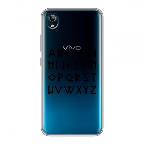Полупрозрачный дизайнерский силиконовый с усиленными углами чехол для Vivo Y91C Прозрачные надписи 1
