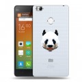 Полупрозрачный дизайнерский пластиковый чехол для Xiaomi Mi4S Прозрачные панды - смайлики