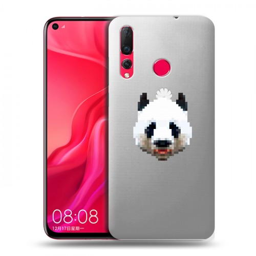 Полупрозрачный дизайнерский пластиковый чехол для Huawei Nova 4 Прозрачные панды - смайлики