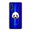 Полупрозрачный дизайнерский пластиковый чехол для Huawei Honor 20 Прозрачные панды - смайлики