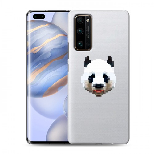 Полупрозрачный дизайнерский силиконовый чехол для Huawei Honor 30 Pro Прозрачные панды - смайлики