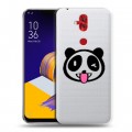 Полупрозрачный дизайнерский пластиковый чехол для ASUS ZenFone 5 Lite Прозрачные панды - смайлики