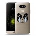 Полупрозрачный дизайнерский пластиковый чехол для LG G5 Прозрачные панды - смайлики