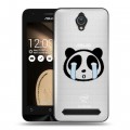 Полупрозрачный дизайнерский пластиковый чехол для ASUS ZenFone Go 4.5 Прозрачные панды - смайлики
