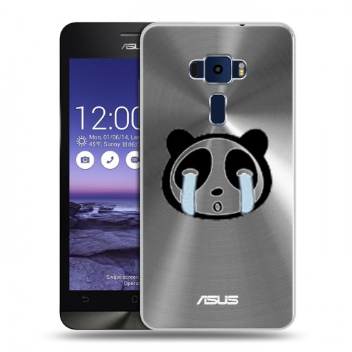 Полупрозрачный дизайнерский пластиковый чехол для Asus ZenFone 3 5.2 Прозрачные панды - смайлики