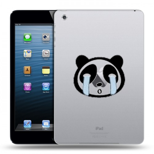 Полупрозрачный дизайнерский силиконовый чехол для Ipad Mini Прозрачные панды - смайлики