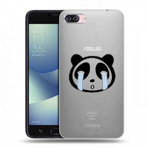 Полупрозрачный дизайнерский пластиковый чехол для Asus ZenFone 4 Max Прозрачные панды - смайлики