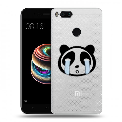 Полупрозрачный дизайнерский пластиковый чехол для Xiaomi Mi5X Прозрачные панды - смайлики