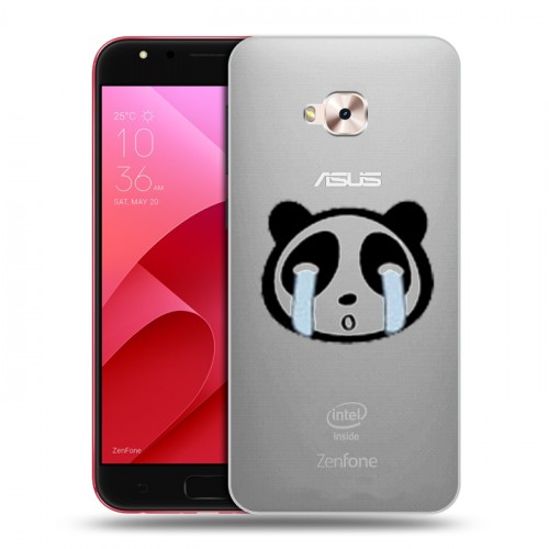 Полупрозрачный дизайнерский пластиковый чехол для ASUS ZenFone 4 Selfie Pro Прозрачные панды - смайлики