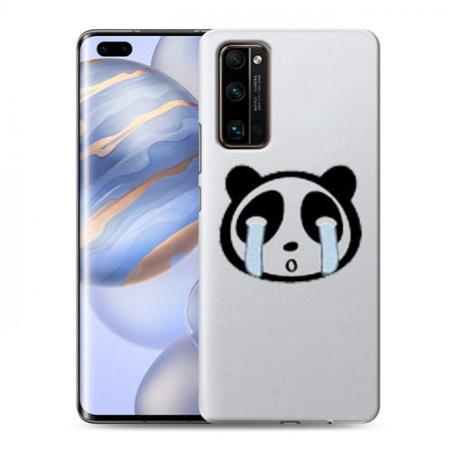 Полупрозрачный дизайнерский пластиковый чехол для Huawei Honor 30 Pro Прозрачные панды - смайлики