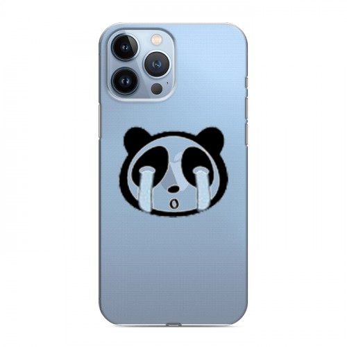 Полупрозрачный дизайнерский силиконовый чехол для Iphone 13 Pro Max Прозрачные панды - смайлики