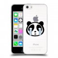 Полупрозрачный дизайнерский пластиковый чехол для Iphone 5c Прозрачные панды - смайлики