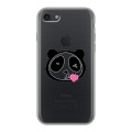 Полупрозрачный дизайнерский силиконовый чехол для Iphone 7 Прозрачные панды - смайлики