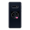 Полупрозрачный дизайнерский силиконовый чехол для Samsung Galaxy S10e Прозрачные панды - смайлики