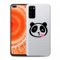 Полупрозрачный дизайнерский пластиковый чехол для Huawei Honor View 30 Pro Прозрачные панды - смайлики