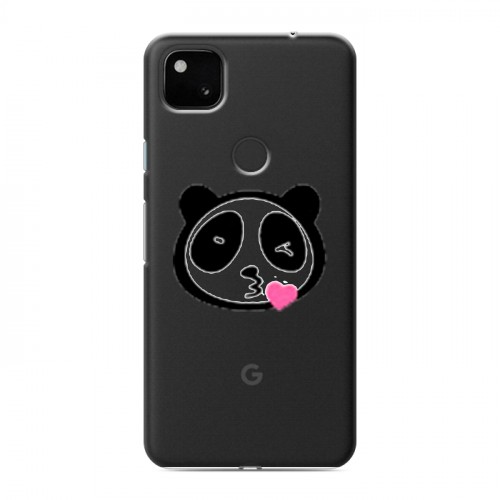 Полупрозрачный дизайнерский пластиковый чехол для Google Pixel 4a Прозрачные панды - смайлики