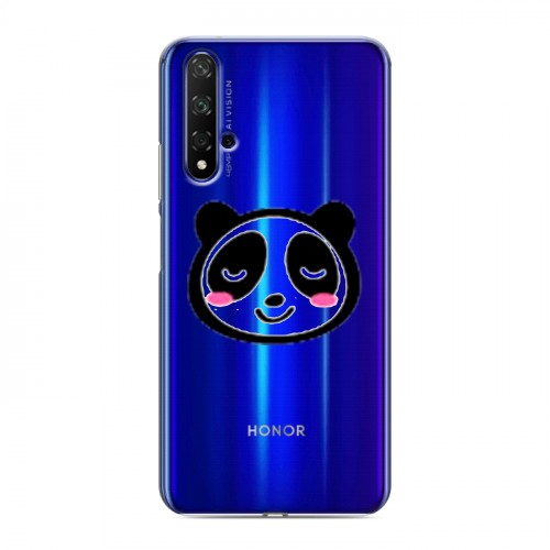 Полупрозрачный дизайнерский пластиковый чехол для Huawei Honor 20 Прозрачные панды - смайлики