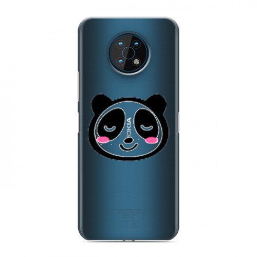 Полупрозрачный дизайнерский пластиковый чехол для Nokia G50 Прозрачные панды - смайлики