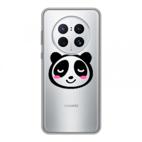 Полупрозрачный дизайнерский силиконовый чехол для Huawei Mate 50 Pro Прозрачные панды - смайлики