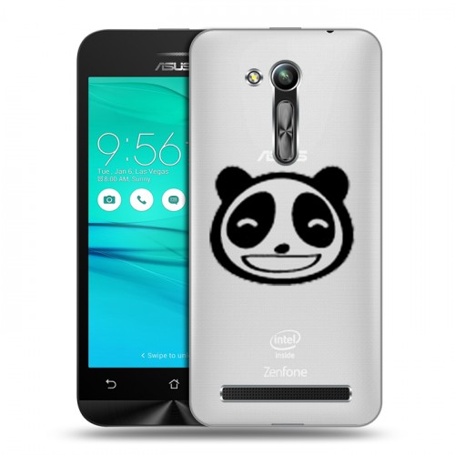 Полупрозрачный дизайнерский пластиковый чехол для ASUS ZenFone Go 4.5 ZB452KG Прозрачные панды - смайлики