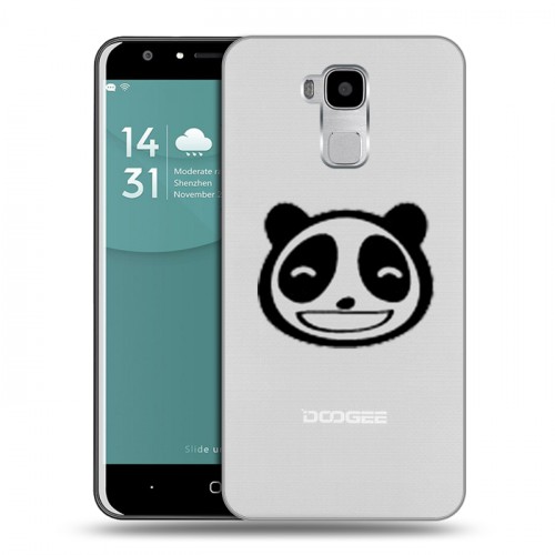 Полупрозрачный дизайнерский пластиковый чехол для Doogee Y6 Прозрачные панды - смайлики