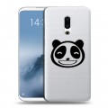 Полупрозрачный дизайнерский пластиковый чехол для Meizu 16th Plus Прозрачные панды - смайлики