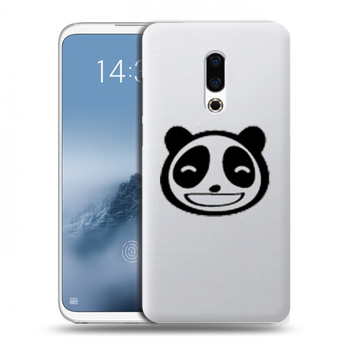 Полупрозрачный дизайнерский пластиковый чехол для Meizu 16th Plus Прозрачные панды - смайлики