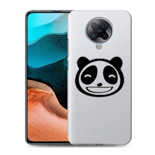 Полупрозрачный дизайнерский силиконовый с усиленными углами чехол для Xiaomi RedMi K30 Pro Прозрачные панды - смайлики