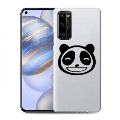 Полупрозрачный дизайнерский пластиковый чехол для Huawei Honor 30 Прозрачные панды - смайлики