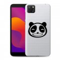 Полупрозрачный дизайнерский силиконовый чехол для Huawei Honor 9S Прозрачные панды - смайлики