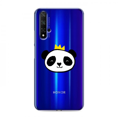 Полупрозрачный дизайнерский силиконовый чехол для Huawei Honor 20 Прозрачные панды - смайлики