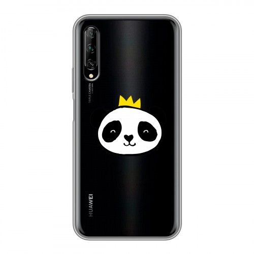 Полупрозрачный дизайнерский силиконовый чехол для Huawei Y9s Прозрачные панды - смайлики