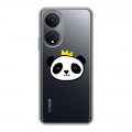Полупрозрачный дизайнерский пластиковый чехол для Huawei Honor X7 Прозрачные панды - смайлики