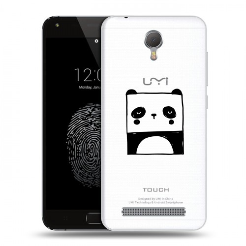 Полупрозрачный дизайнерский пластиковый чехол для Umi Touch Прозрачные панды - смайлики