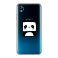 Полупрозрачный дизайнерский силиконовый с усиленными углами чехол для Vivo Y91C Прозрачные панды - смайлики