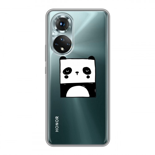 Полупрозрачный дизайнерский силиконовый чехол для Huawei Honor 50 Прозрачные панды - смайлики