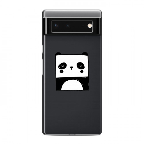 Полупрозрачный дизайнерский силиконовый чехол для Google Pixel 6 Прозрачные панды - смайлики