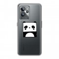 Полупрозрачный дизайнерский силиконовый с усиленными углами чехол для Realme GT2 Pro Прозрачные панды - смайлики