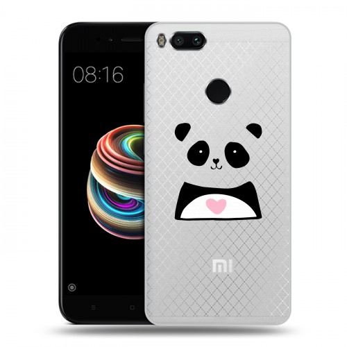 Полупрозрачный дизайнерский силиконовый чехол для Xiaomi Mi5X Прозрачные панды - смайлики