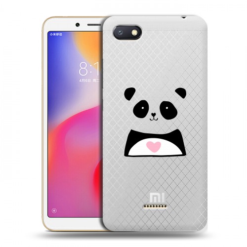 Полупрозрачный дизайнерский пластиковый чехол для Xiaomi RedMi 6A Прозрачные панды - смайлики