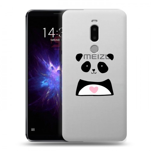 Полупрозрачный дизайнерский силиконовый чехол для Meizu Note 8 Прозрачные панды - смайлики