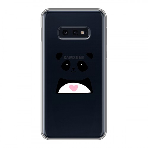 Полупрозрачный дизайнерский силиконовый чехол для Samsung Galaxy S10e Прозрачные панды - смайлики