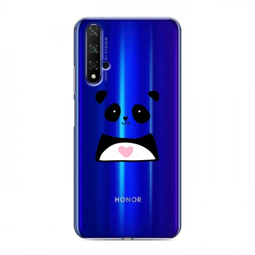 Полупрозрачный дизайнерский пластиковый чехол для Huawei Honor 20 Прозрачные панды - смайлики