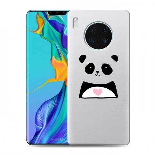 Полупрозрачный дизайнерский силиконовый чехол для Huawei Mate 30 Pro Прозрачные панды - смайлики