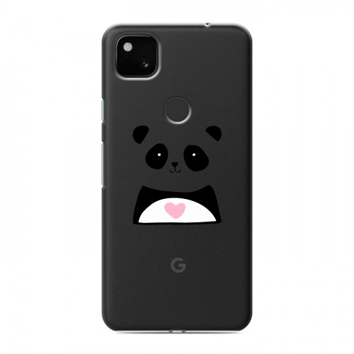 Полупрозрачный дизайнерский пластиковый чехол для Google Pixel 4a Прозрачные панды - смайлики