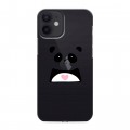 Полупрозрачный дизайнерский пластиковый чехол для Iphone 12 Mini Прозрачные панды - смайлики