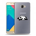 Полупрозрачный дизайнерский пластиковый чехол для Samsung Galaxy A9 Прозрачные панды - смайлики